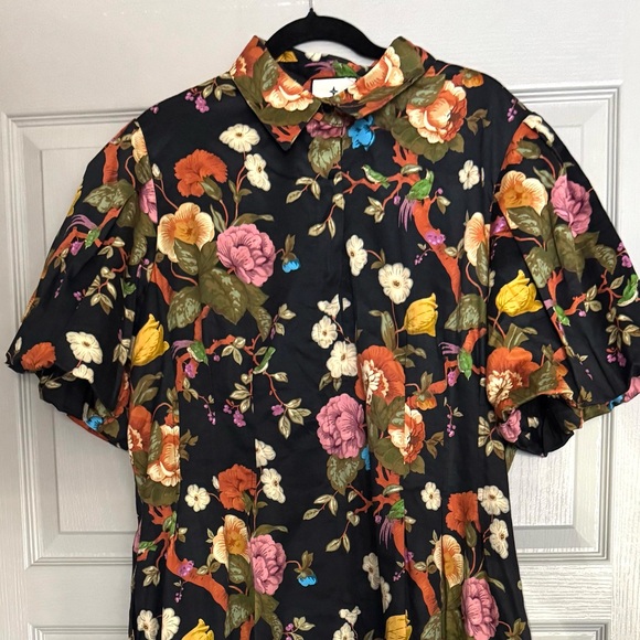 Tuckernuck| Baroque Floral Delaney Short Puff Sleeve Maxi Dress Size XXL - Picture 6 of 9